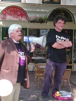 Joep Zander en Peter Tromp op de vaderdagmanifestatie in Deventer